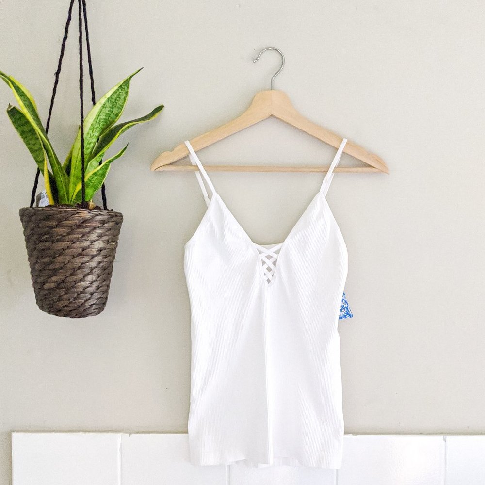 NEW Free People White Crossfire Seamless Camisole